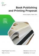 Book publishing and printing proposal sample document report doc pdf ppt