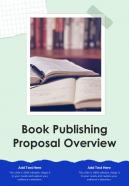 Book Publishing Proposal Overview One Pager Sample Example Document