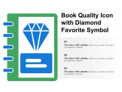 Book quality icon with diamond favorite symbol