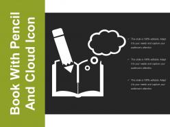 Book with pencil and cloud icon