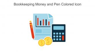Bookkeeping Money And Pen Colored Icon In Powerpoint Pptx Png And Editable Eps Format