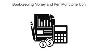 Bookkeeping Money And Pen Monotone Icon In Powerpoint Pptx Png And Editable Eps Format