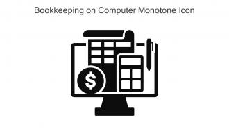 Bookkeeping On Computer Monotone Icon In Powerpoint Pptx Png And Editable Eps Format