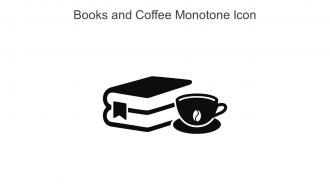 Books And Coffee Monotone Icon In Powerpoint Pptx Png And Editable Eps Format