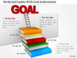 Books and ladder with goal achievement image graphics for powerpoint