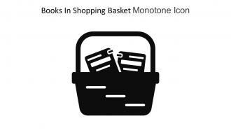 Books In Shopping Basket Monotone Icon In Powerpoint Pptx Png And Editable Eps Format
