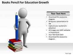 Books pencil for education growth ppt graphics icons powerpoint