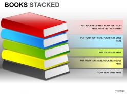 Books stacked powerpoint presentation slides db