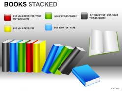 Books stacked powerpoint presentation slides db