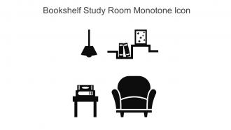 Bookshelf Study Room Monotone Icon In Powerpoint Pptx Png And Editable Eps Format