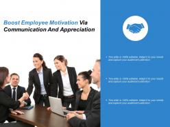Boost employee motivation via communication and appreciation