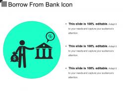 Borrow from bank icon
