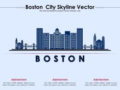 Boston city skyline vector powerpoint presentation ppt template