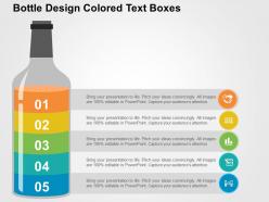 Bottle design colored text boxes flat powerpoint design
