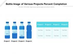 Bottle image of various projects percent completion