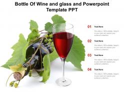 Bottle of wine and glass and powerpoint template ppt