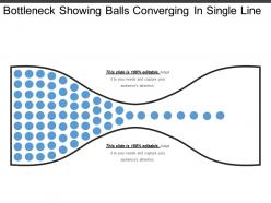 Bottleneck showing balls converging in single line