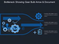 Bottleneck showing gear bulb arrow and document