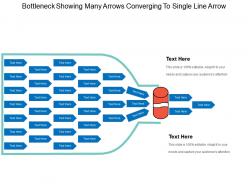 Bottleneck showing many arrows converging to single line arrow