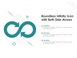 Boundless infinity icon with both side arrows