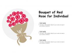 Bouquet of red rose for individual