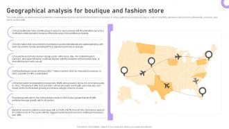Boutique Business Plan Geographical Analysis For Boutique And Fashion Store BP SS