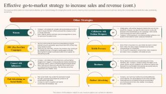 Boutique Industry Effective Go To Market Strategy To Increase Sales And Revenue BP SS Customizable Content Ready