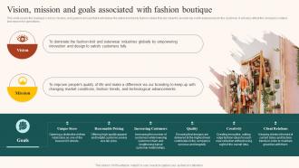 Boutique Industry Vision Mission And Goals Associated With Fashion Boutique BP SS