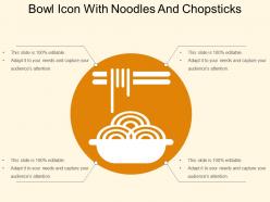 Bowl icon with noodles and chopsticks