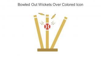 Bowled Out Wickets Over Colored Icon In Powerpoint Pptx Png And Editable Eps Format