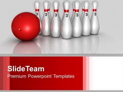 Bowling pins and ball sports competition powerpoint templates ppt themes and graphics 0113