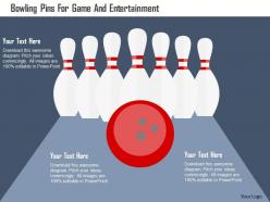Bowling pins for game and entertainment flat powerpoint design