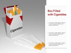 Box filled with cigarettes