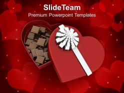 Box of heart with chocolates powerpoint templates ppt themes and graphics 0213