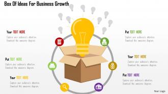 Box of ideas for business growth flat powerpoint design