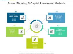 Boxes Showing 5 Capital Investment Methods