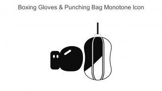 Boxing Gloves And Punching Bag Monotone Icon In Powerpoint Pptx Png And Editable Eps Format
