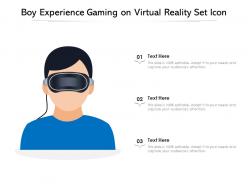 Boy Experience Gaming On Virtual Reality Set Icon