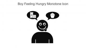 Boy Feeling Hungry Monotone Icon In Powerpoint Pptx Png And Editable Eps Format
