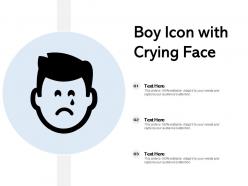 Boy icon with crying face
