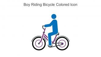 Boy Riding Bicycle Colored Icon In Powerpoint Pptx Png And Editable Eps Format