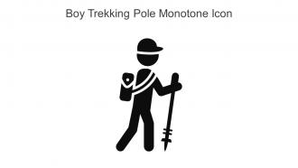 Boy Trekking Pole Monotone Icon In Powerpoint Pptx Png And Editable Eps Format