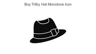 Boy Trilby Hat Monotone Icon In Powerpoint Pptx Png And Editable Eps Format