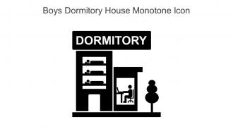 Boys Dormitory House Monotone Icon In Powerpoint Pptx Png And Editable Eps Format