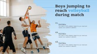 Boys Jumping To Reach Volleyball During Match