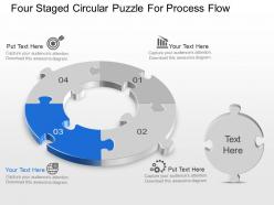 Bp four staged circular puzzle for process flow powerpoint template slide