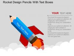 Bp rocket design pencils with text boxes flat powerpoint design