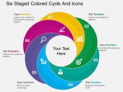 Bp six staged colored cycle and icons flat powerpoint design