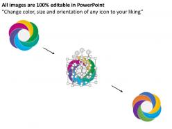 Bp six staged colored cycle and icons flat powerpoint design
