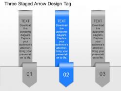 Bp three staged arrow design tags powerpoint template